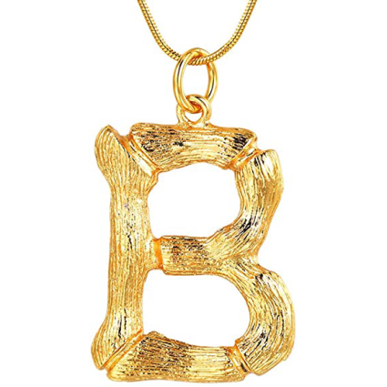 Alphabet de bambou d or / collier de lettre - B