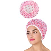 Polkadot bonnet de douche avec des points roses