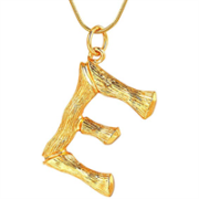 Alphabet de bambou d'or / collier de lettres - E
