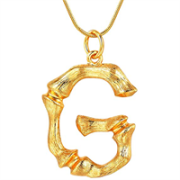 Alphabet de bambou d'or / collier de lettre - g