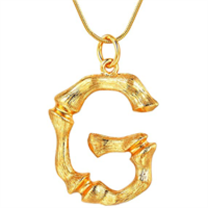 Alphabet de bambou d or / collier de lettre - g