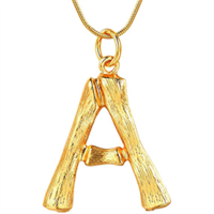 Gold Bamboo Alphabet / Collier de lettres - A
