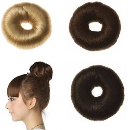 Donut pour cheveux diamètre 4 cm - Effet naturel cheveux noirs, bruns ou blonds