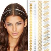 Flash Hair Tattoo - Argent et Or HT205
