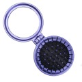 Miroir de maquillage compact avec brosse à cheveux - Violet