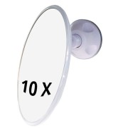 Miroir UNIQ Salle de Bains avec Ventouse Grossissant X10 - Blanc