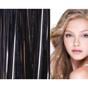 Bling Silver paillettes Extensions de cheveux 100 pcs mèches de cheveux paillettes 80 cm - Noir