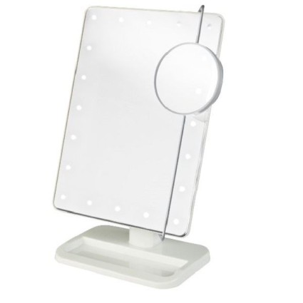 Miroir spécial Maquillage UNIQ Hollywood avec LED Grossissement X10 - Blanc
