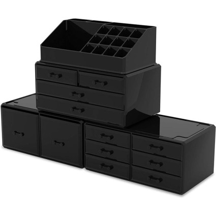 Uniq XXL Organisateur avec 12 tiroirs et 16 chambres - Noir