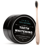 Kit Blanchisseur de Dents Teeth Whitening 100% Bio au Charbon Actif + Brosse à dents Bambou