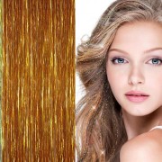 Bling Silver paillettes Extensions de cheveux 100 pcs mèches de cheveux paillettes 80 cm - Or