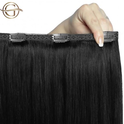 Extensions de cheveux à clips #1 Noir - 7 pièces - 60cm | Gold24