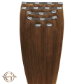 Extensions de cheveux à clips #12 Brun Doré Light - 7 pièces - 60cm | Gold24