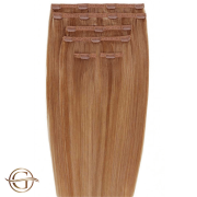 Extensions de cheveux à clips #30 Brun Foncé Cuivre - 7 pièces - 50cm | Gold24