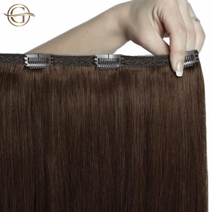 Extensions de cheveux à clips #33 Brun Cuivre - 7 pièces - 50cm | Gold24