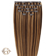 Extensions de cheveux à clips #4/27 Mélange Blond Brun - 7 pièces - 50cm | Gold24