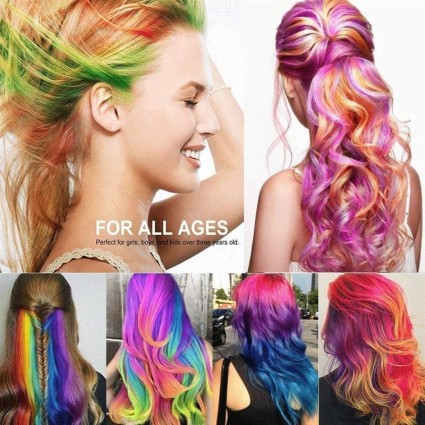 Hair Chalk Brushes - Brosses Colorantes à la craie - 6 couleurs