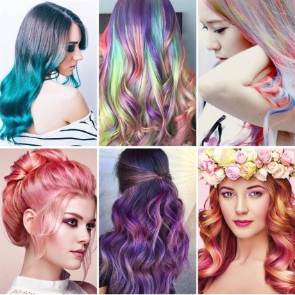 Hair Chalk Brushes - Brosses Colorantes à la craie - 6 couleurs