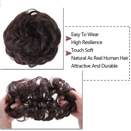 Fastery de cheveux en désordre avec des cheveux artificiels froissés - #2/33 Mélange de brun foncé et de brun rouge foncé