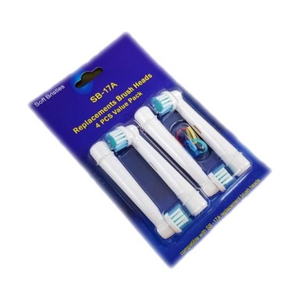 Brossette pour brosse à dents électrique (compatible Oral-B) - Pack de 4
