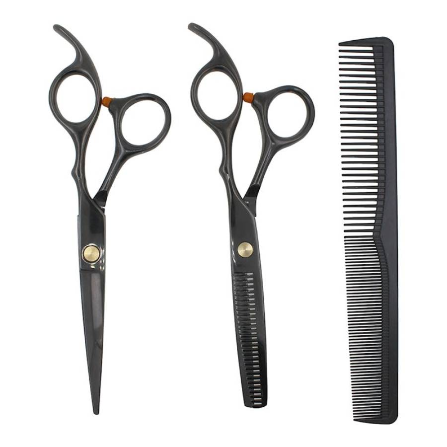 Amorux Ciseaux coiffure Ciseaux à Cheveux en Acier Inoxydable Japonais de  6,5 Pouces Pour Barbiers Professionnels kit barbe P