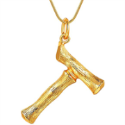 Gold Bamboo Alphabet / Lettre Collier - T