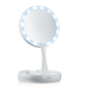 Miroir maquillage pliable avec LED Grossissement X10