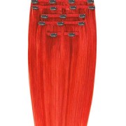 Clip sur les extensions de cheveux # 5C66 Red - 7 Set - 50 cm | Or24