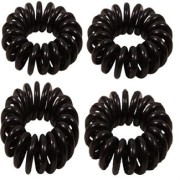 Elastique à cheveux en spirale - Noir (4pièces)