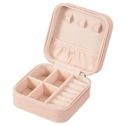 Boîte à bijoux Uniq pour boucles d'oreilles en cuir artificiel - Pink Square - rose